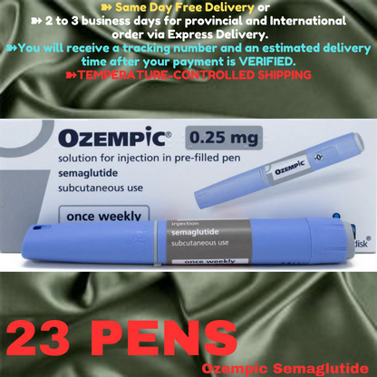 Ozempic Semaglutide 0.25 mg - 0.50 mg Slimming Pens, From Package of 2 Pens, Available in 0.25 mg, 0.25 mg - 0.50 mg, 0.50 mg, 1 mg, 2mg, Ship from Philippines