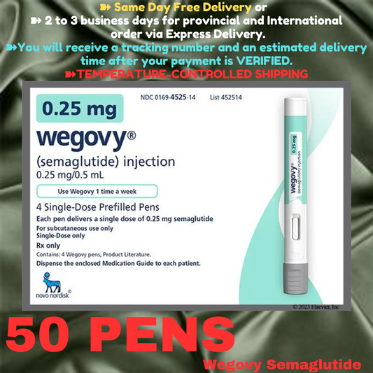 Wegovy Semaglutide 0.25 mg Slimming Pens, From Package of 50 Pens, Available in 0.25 mg, 0.5 mg, 1 mg, 1.7 mg, 2.4 mg, Ship from Philippines