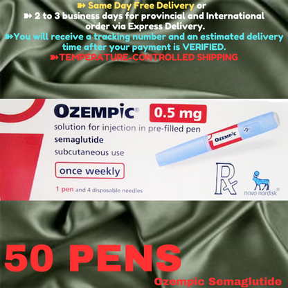 Ozempic Semaglutide 0.50 mg Slimming Pens, From Package of 50 Pens, Available in 0.25 mg, 0.25 mg - 0.50 mg, 0.50 mg, 1 mg, 2mg, Ship from Philippines