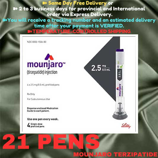 Mounjaro Tirzepatide 2.5 mg Slimming Pens, From Package of 21 Pens, 2.5 mg, 5 mg, 7.5 mg, 10 mg, 12.5 mg, 15 mg, Ship from Philippines