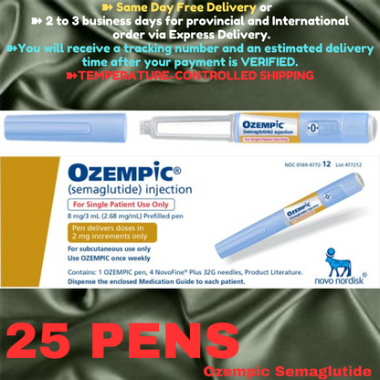 Ozempic Semaglutide 0.25 mg - 0.50 mg Slimming Pens, From Package of 2 Pens, Available in 0.25 mg, 0.25 mg - 0.50 mg, 0.50 mg, 1 mg, 2mg, Ship from Philippines